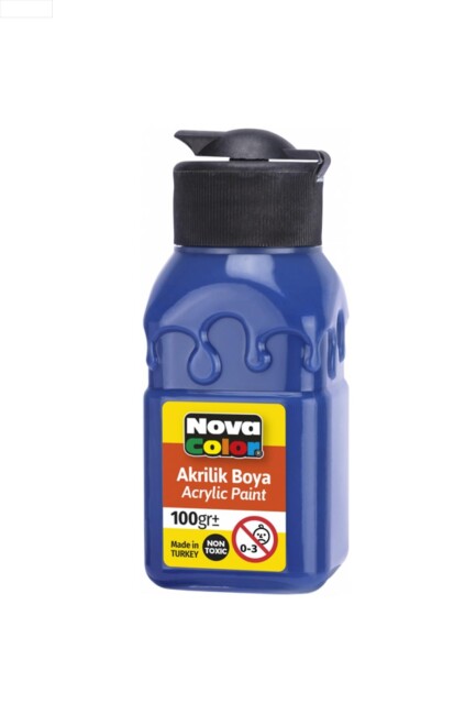 NOVA COLOR AKRİLİK BOYA ŞİŞE LACİVERT 100 CC - NOVA COLOR
