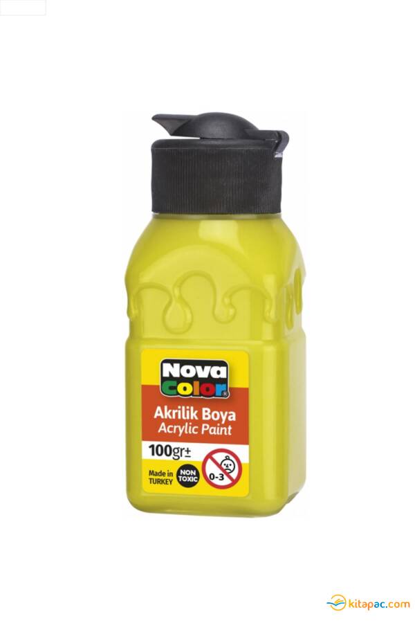 NOVA COLOR AKRİLİK BOYA ŞİŞE LİMON SARISI 100 CC - 1
