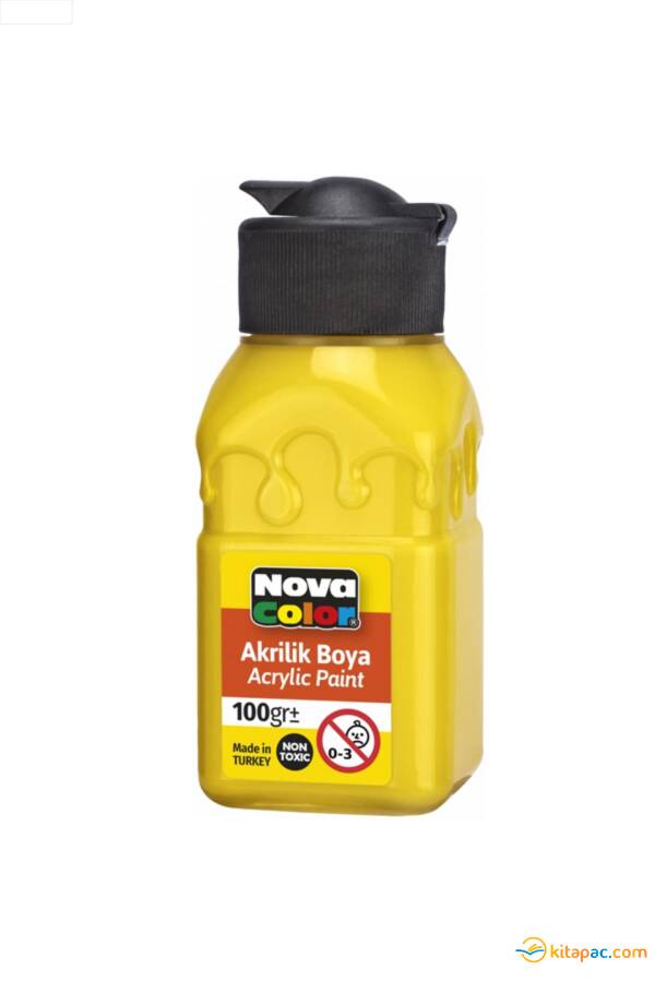 NOVA COLOR AKRİLİK BOYA ŞİŞE SARI 100 CC - 1