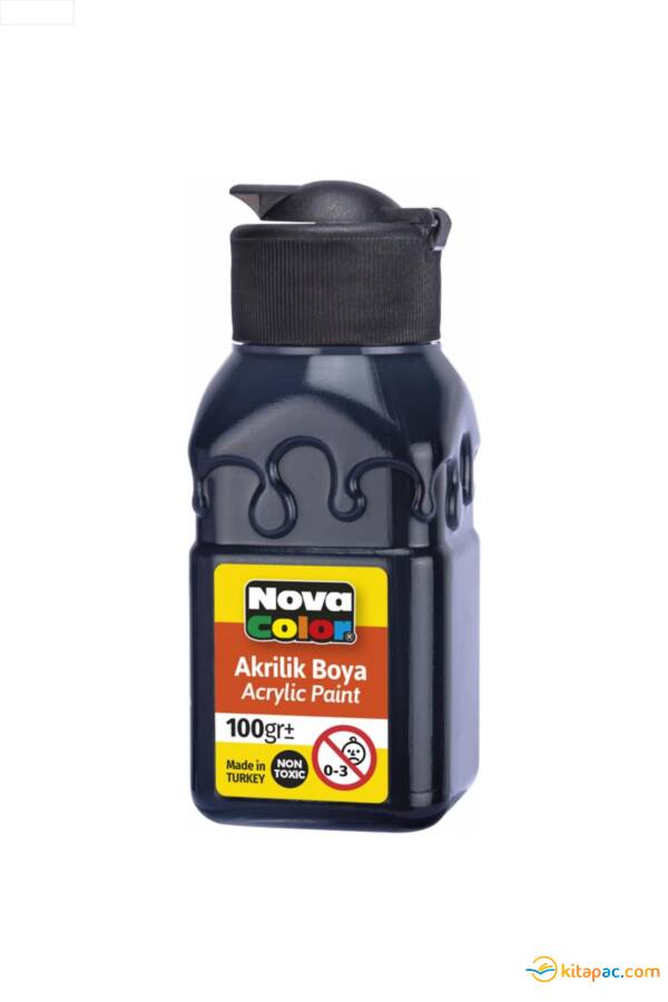 NOVA COLOR AKRİLİK BOYA ŞİŞE SİYAH 100 CC - 1