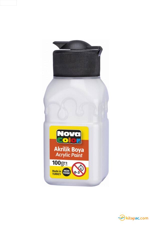 NOVA COLOR AKRİLİK BOYA ŞİŞE TİTANYUM BEYAZI 100 CC - 1
