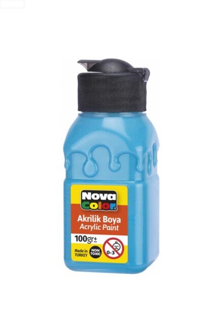 NOVA COLOR AKRİLİK BOYA ŞİŞE TURKUAZ 100 CC - NOVA COLOR