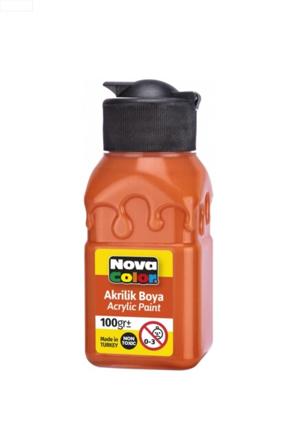 NOVA COLOR AKRİLİK BOYA ŞİŞE TURUNCU 100 CC - NOVA COLOR