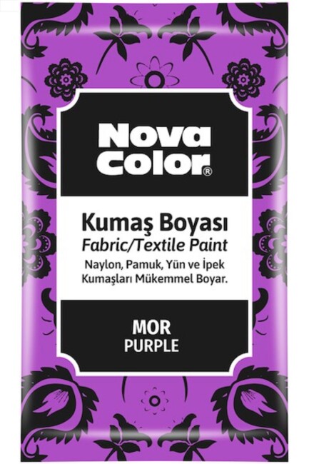 NOVA COLOR KUMAŞ BOYASI TOZ 12 gr Mor - NOVA COLOR