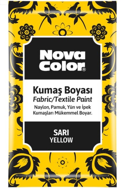 NOVA COLOR KUMAŞ BOYASI TOZ 12 gr Sarı - NOVA COLOR