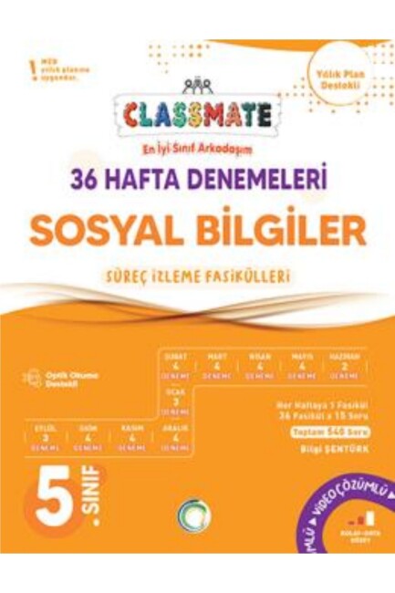 OKYANUS 5.Sınıf CLASSMATE SOSYAL BİLGİLER 36 Hafta DENEMELERİ - OKYANUS YAYINLARI