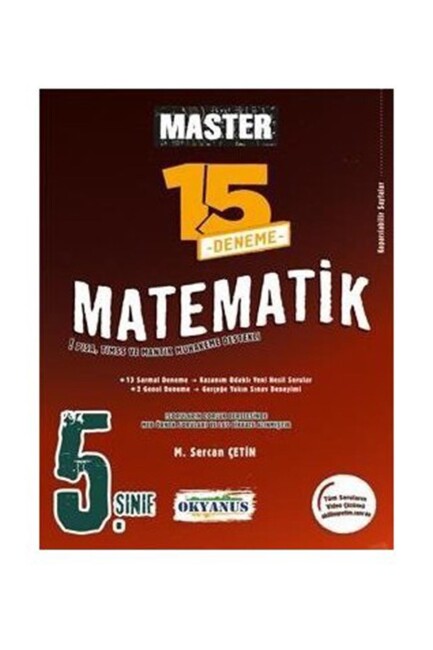 OKYANUS 5.Sınıf MASTER MATEMATİK 15 Deneme - OKYANUS YAYINLARI