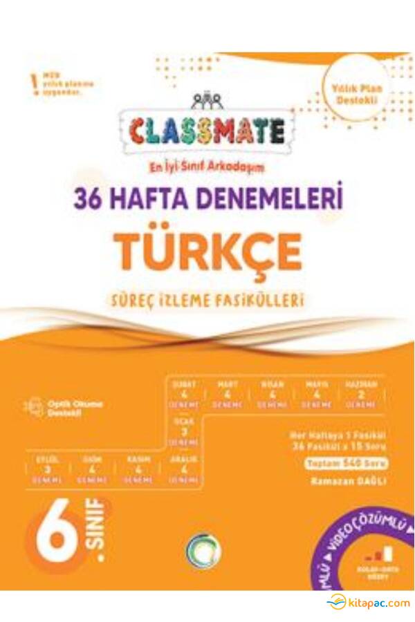 OKYANUS 6.Sınıf CLASSMATE TÜRKÇE 36 HAFTA DENEMELERİ - 1