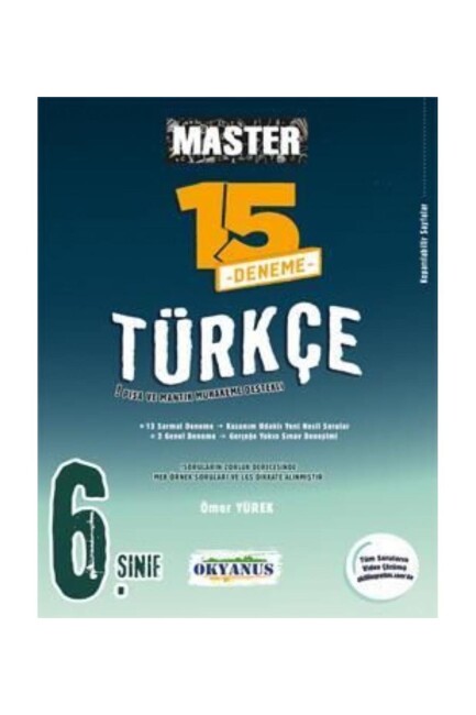 OKYANUS 6.Sınıf MASTER TÜRKÇE 15 li Deneme - OKYANUS YAYINLARI