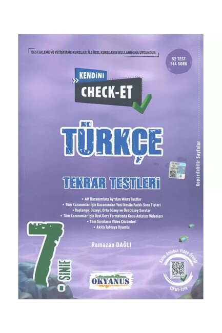 OKYANUS 7.Sınıf CHECK - ET TÜRKÇE TEKRAR TESTLERİ - OKYANUS YAYINLARI