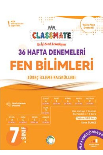 OKYANUS 7.Sınıf CLASSMATE 36 HAFTA FEN BİLİMLERİ DENEMELERİ - OKYANUS YAYINLARI