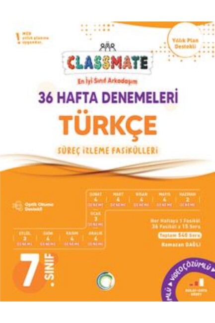 OKYANUS 7.Sınıf CLASSMATE 36 HAFTA TÜRKÇE DENEMELERİ - OKYANUS YAYINLARI