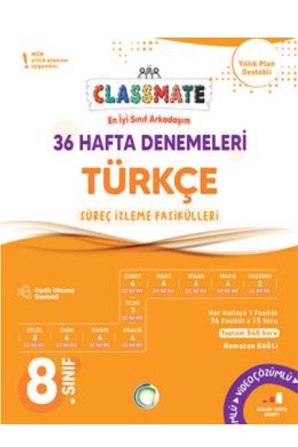 OKYANUS 8.Sınıf CLASSMATE TÜRKÇE 36 HAFTA DENEMELERİ - OKYANUS YAYINLARI