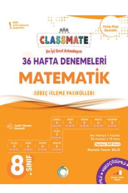 OKYANUS 8.Sınıf CLASSMATE MATEMATİK 36 HAFTA DENEMELERİ - OKYANUS YAYINLARI