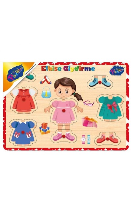 ONYIL PLAYWOOD AHŞAP TUTMALI ELBİSE GİYDİRME - ONYIL OYUNCAK