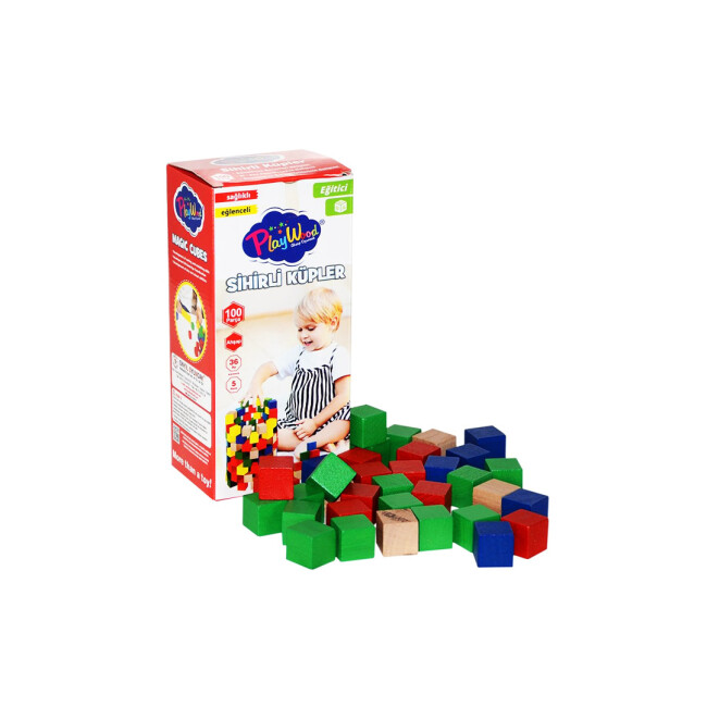 ONYIL PLAYWOOD ONYIL PLAYWOOD AHŞAP 100 PARÇA SİHİRLİ KÜPLER - ONYIL OYUNCAK