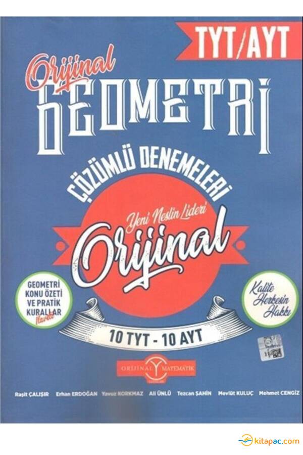 ORİJİNAL TYT-AYT GEOMETRİ 10 TYT - 10 AYT DENEMELERİ - 1