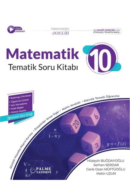 PALME 10.Sınıf JOKER MATEMATİK TEMATİK Soru Kitabı - PALME YAYINLARI