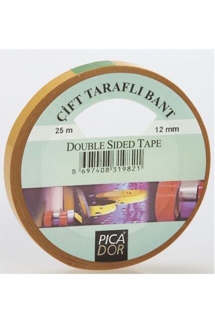 PİCADOR HOTMELT ÇİFT TARAFLI BANT Askısız 25 mt x 12 mm - PİCADOR