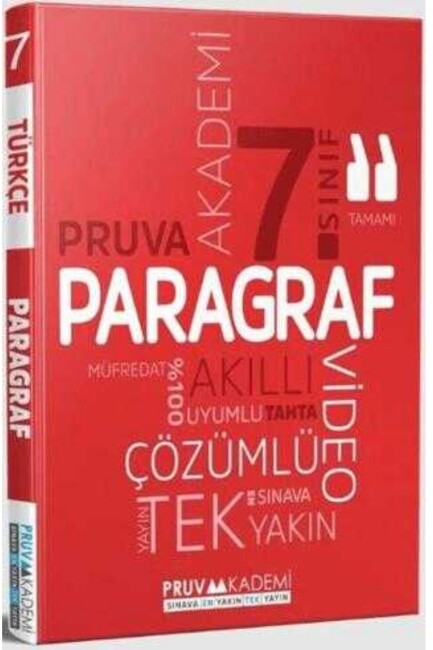 PRUVA 7.SINIF PARAGRAF SORU BANKASI - PRUVA AKADEMİ YAYINLARI