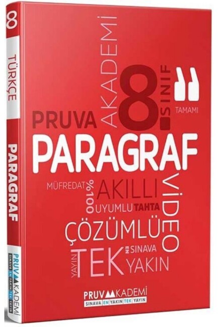 PRUVA 8.SINIF PARAGRAF SORU BANKASI - PRUVA AKADEMİ YAYINLARI