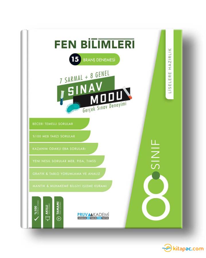 PRUVA AKADEMİ 8.Sınıf FEN BİLİMLERİ 15 BRANŞ DENEMESİ 7 SARMAL + 8 GENEL - 1