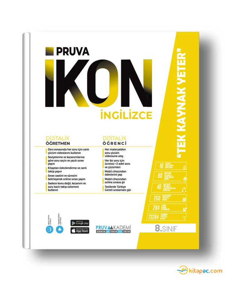 PRUVA AKADEMİ 8.Sınıf İKON İNGİLİZCE Konu Anlatım Kitabı - 1