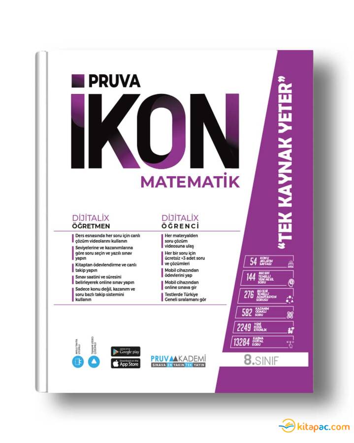 PRUVA AKADEMİ 8.Sınıf İKON MATEMATİK Konu Anlatım Kitabı - 1