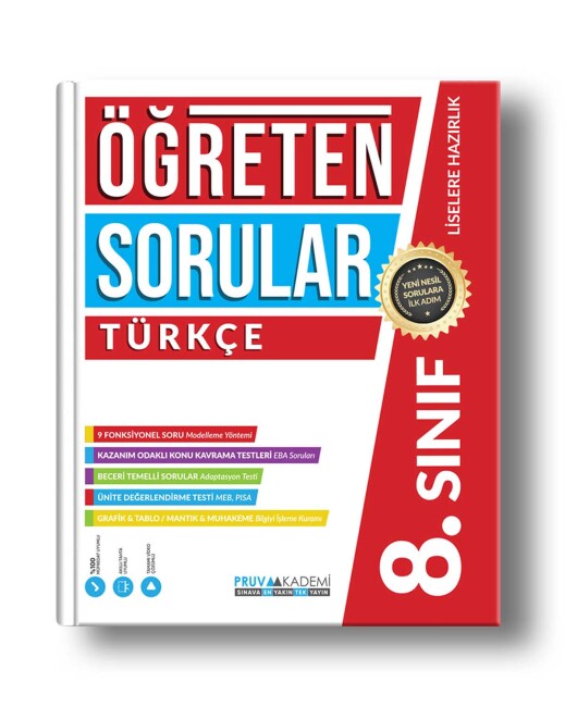 PRUVA AKADEMİ 8.Sınıf TÜRKÇE ÖĞRETEN SORULAR - PRUVA AKADEMİ YAYINLARI