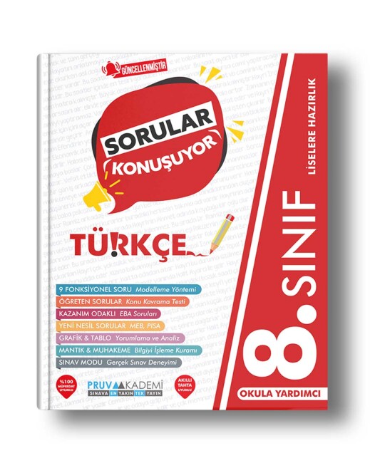 PRUVA 8.SINIF TÜRKÇE SORULAR KONUŞUYOR - PRUVA AKADEMİ YAYINLARI