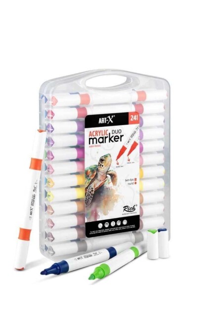 RİCH ART-X AKRİLİK MARKER ÇİFT UÇLU SET 24 RENK - RİCH