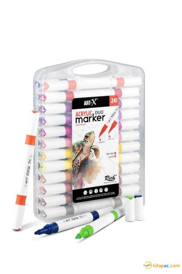 RİCH ART-X AKRİLİK MARKER ÇİFT UÇLU SET 24 RENK - 1