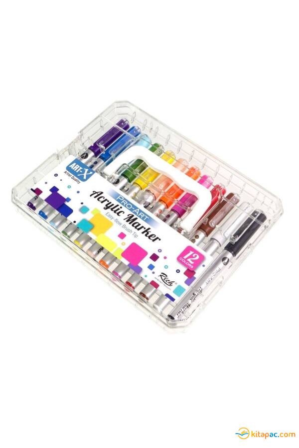 RİCH ART-X PRO ART FIRÇA UÇLU AKRİLİK MARKER KALEM 12 RENK - 1