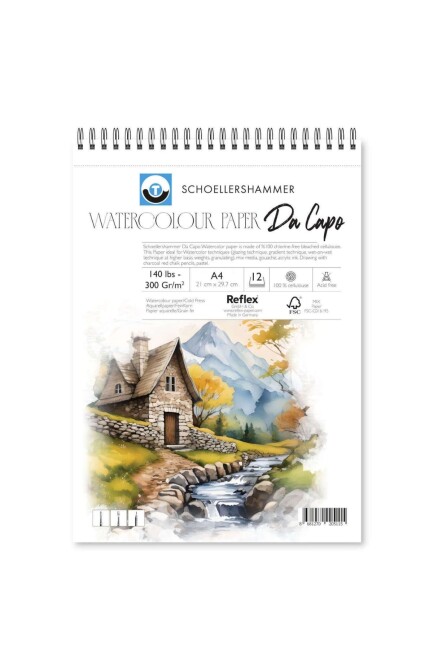 SCHOELLERSHAMMER A4 300GR 12YP DA CAPO WATERCOLOR PAD - UMUR
