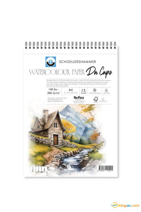 SCHOELLERSHAMMER A4 300GR 12YP DA CAPO WATERCOLOR PAD - 1