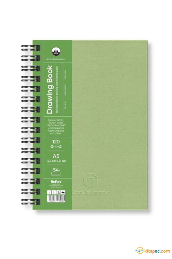 SCHOELLERSHAMMER A5 120GR 54YP DRAWİNG BOOK PAD ÇİZİM DEFTERİ YEŞİL - 1