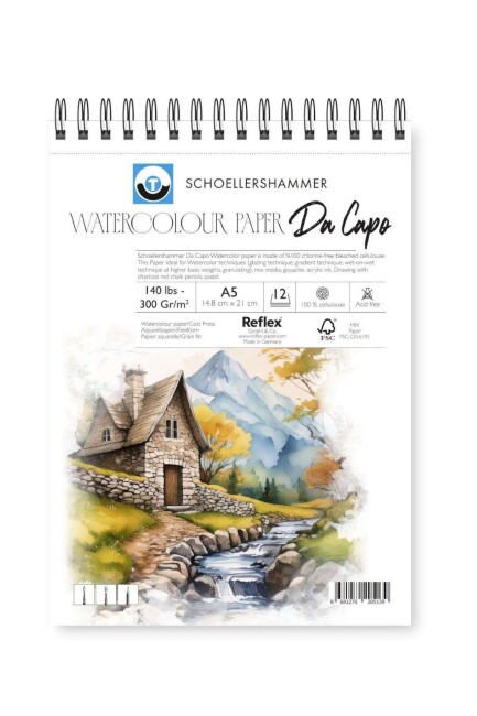 SCHOELLERSHAMMER A5 300GR 12YP DA CAPO WATERCOLOR PAD - UMUR