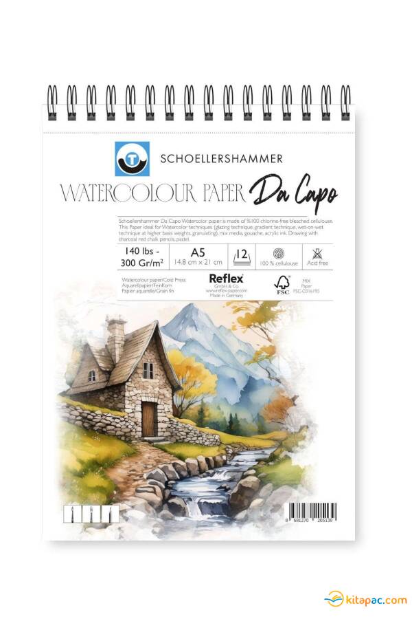 SCHOELLERSHAMMER A5 300GR 12YP DA CAPO WATERCOLOR PAD - 1