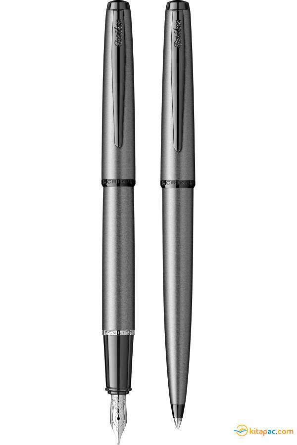 SCRİKSS 78MG DOLMA KALEM +TÜKENMEZ KALEM TAKIMI - MAT GRİ - 1