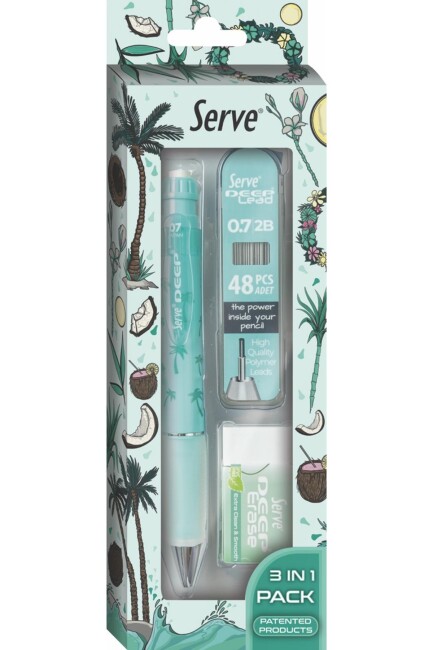 SERVE DEEP VERSATİL UÇLU KALEM 3 LÜ SET TURKUAZ - SERVE