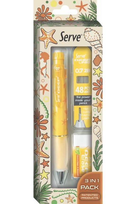 SERVE DEEP VERSATİL UÇLU KALEM 3 LÜ SET TURUNCU - SERVE
