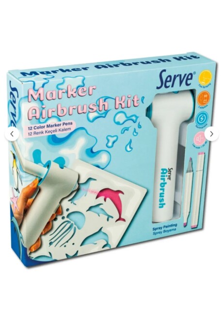 SERVE MARKER AİRBRUSH KİT 12 RENK KEÇELİ KALEM - SERVE