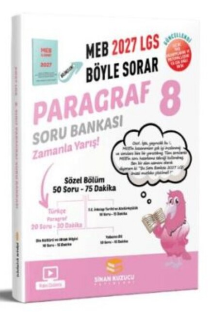 SİNAN KUZUCU 2027 8.SINIF PARAGRAF SORU BANKASI - SİNAN KUZUCU YAYINLARI