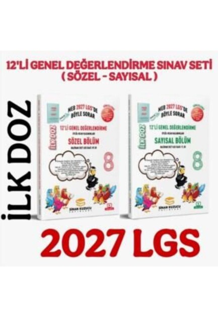 SİNAN KUZUCU 2027 8.SINIF İLK DOZ 12 Lİ GENEL DEĞERLENDİRME SINAV 2 Lİ SET - SİNAN KUZUCU YAYINLARI