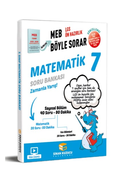 SİNAN KUZUCU 7.Sınıf MATEMATİK MEB BÖYLE SORAR SORU BANKASI - 2026 - SİNAN KUZUCU YAYINLARI