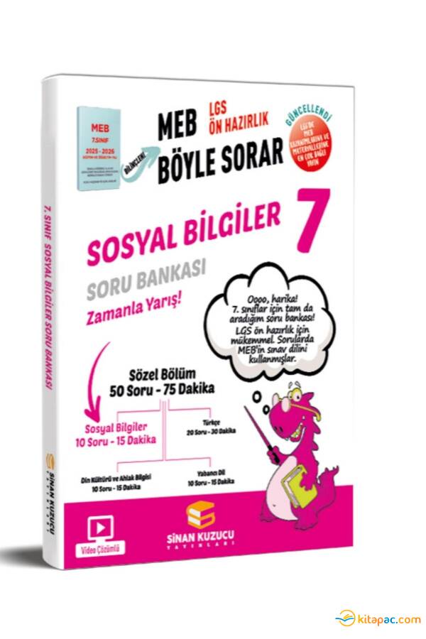 SİNAN KUZUCU 7.Sınıf SOSYAL BİLGİLER MEB BÖYLE SORAR SORU BANKASI - 2026 - 1