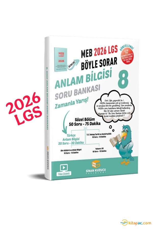 SİNAN KUZUCU 8.Sınıf ANLAM BİLGİSİ MEB BÖYLE SORAR SORU BANKASI - 2026 - 1