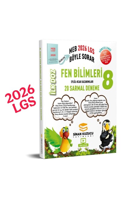SİNAN KUZUCU 8.Sınıf FEN BİLİMLERİ İLK DOZ SARMAL BRANŞ DENEMELERİ - 2026 - SİNAN KUZUCU YAYINLARI