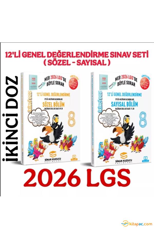 SİNAN KUZUCU 8.Sınıf İKİNCİ DOZ 12 Lİ GENEL DEĞERLENDİRME SINAV 2 Lİ SET 2 Lİ - 2026 - 1