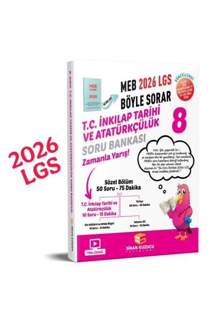 SİNAN KUZUCU 8.Sınıf İNKILAP TARİHİ MEB BÖYLE SORAR SORU BANKASI - 2026 - SİNAN KUZUCU YAYINLARI
